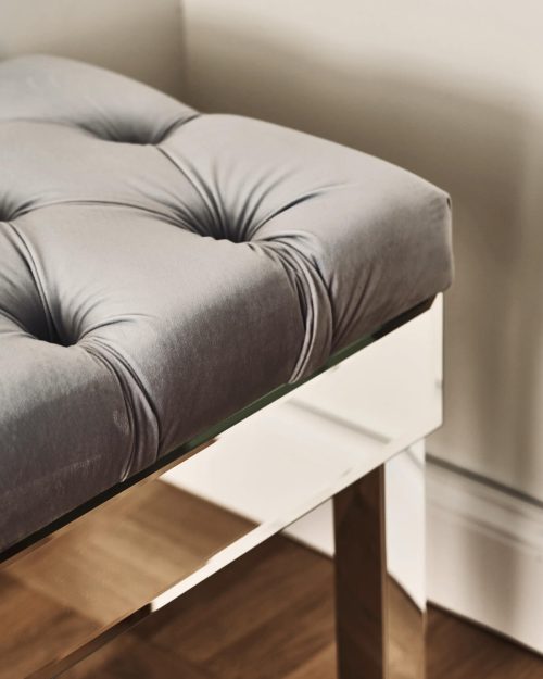 Chamfered, tufted mirror bench Brooklyn Elegance