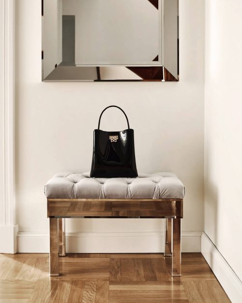 Chamfered, tufted mirror bench Brooklyn Elegance