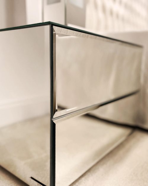 Szafka lustrzana fazowana z szufladami tip-on Brooklyn Elegance