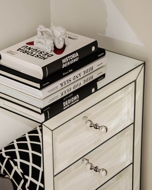 Regał lustrzany z szufladami fazowany Greenwich