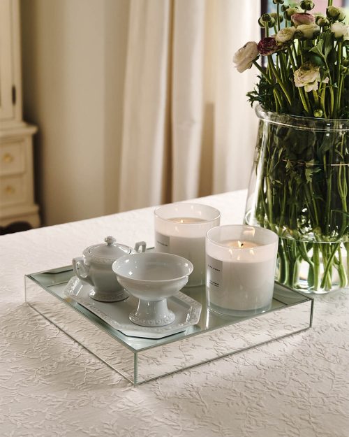 White and Black Trays in Lacobel and Hudson Mirror